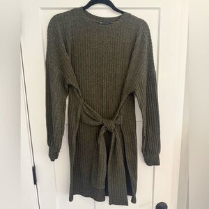 ASOS Khaki Ribbed Knit Dress